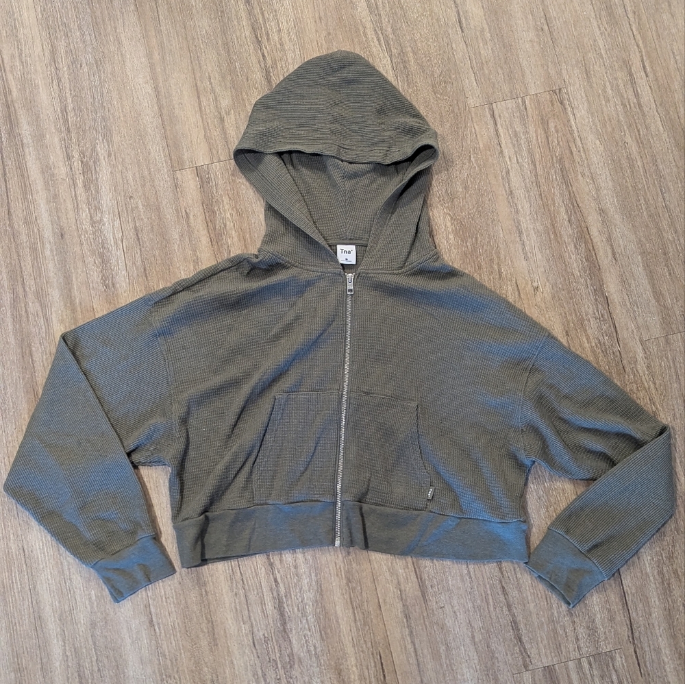 Aritzia TNA Cropped Waffle Hoodie